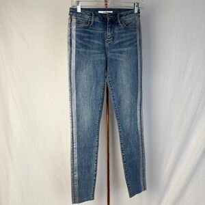 Sam Edelman Women's Denim Jeans‎ Silver Stripe Detail Skinny Leg Size 29